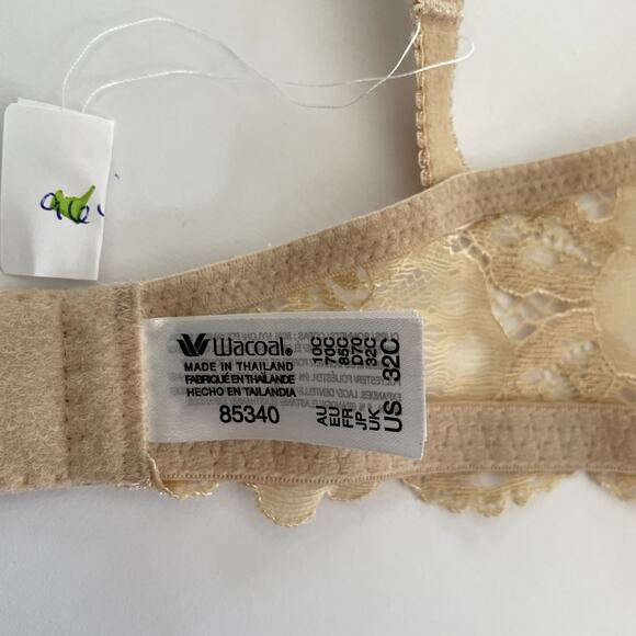 Wacoal French Garden Bra 32C Sand Beige Seamless Underwire T-Shirt Lace NWOT - Picture 5 of 5